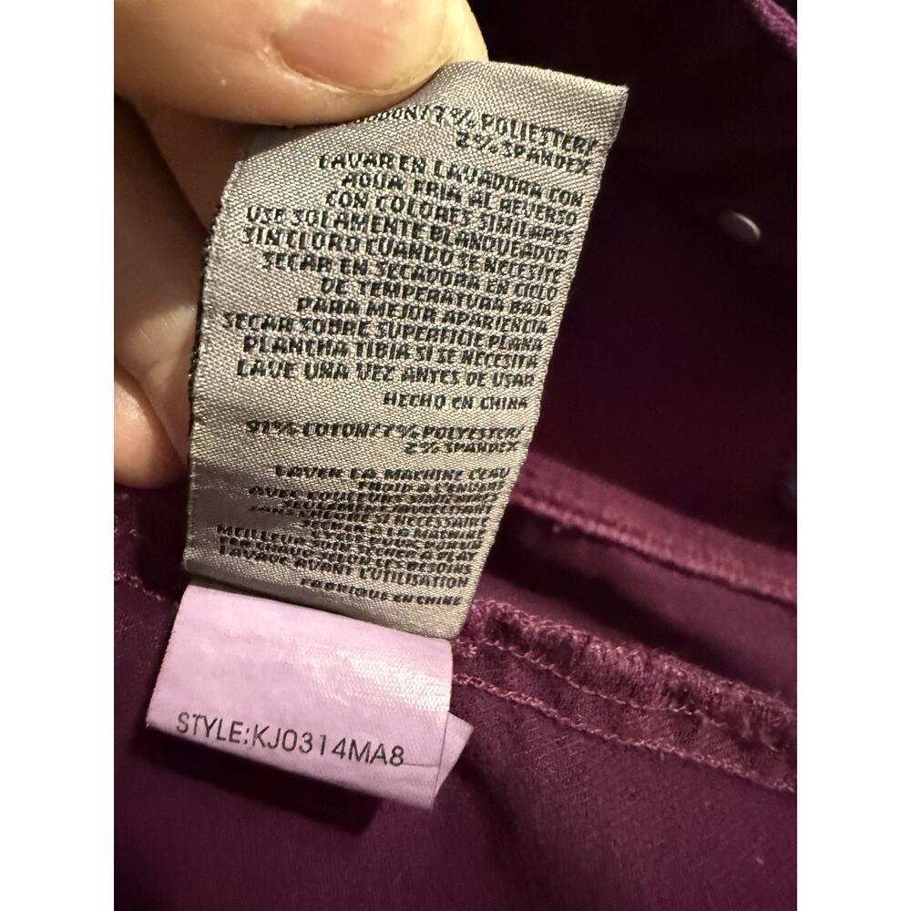 Kut From The Kloth Kara Jacket XL Purple Cropped Raw Hem Snap Front - Picture 9 of 10